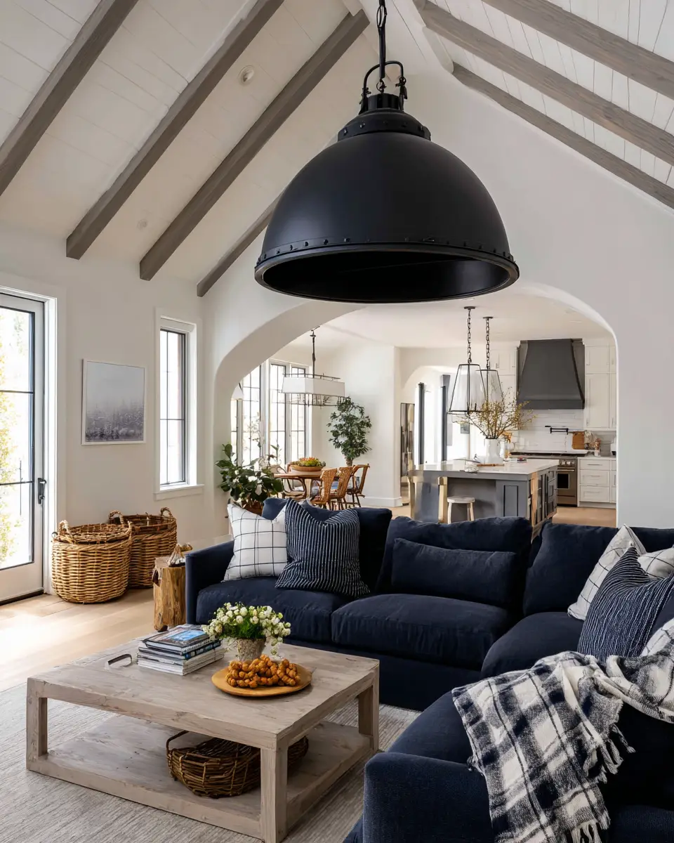 Navy Farmhouse Living Room Decor Ideas