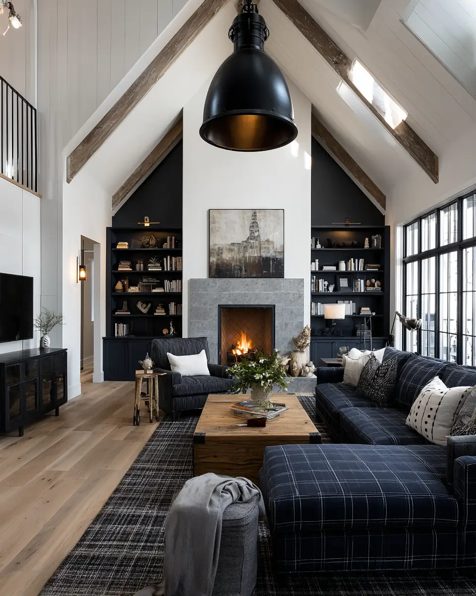 Navy Farmhouse Living Room Decor Ideas