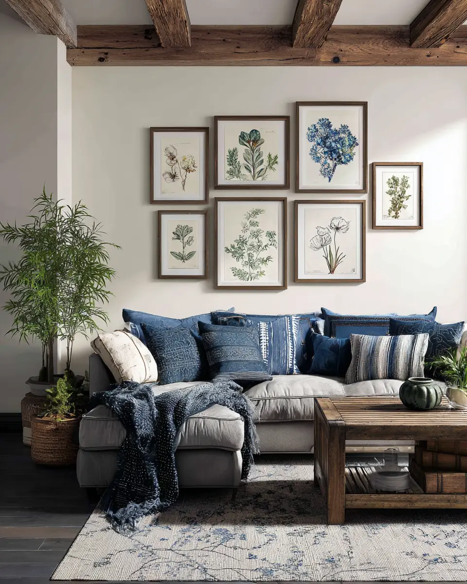 Navy Farmhouse Living Room Decor Ideas