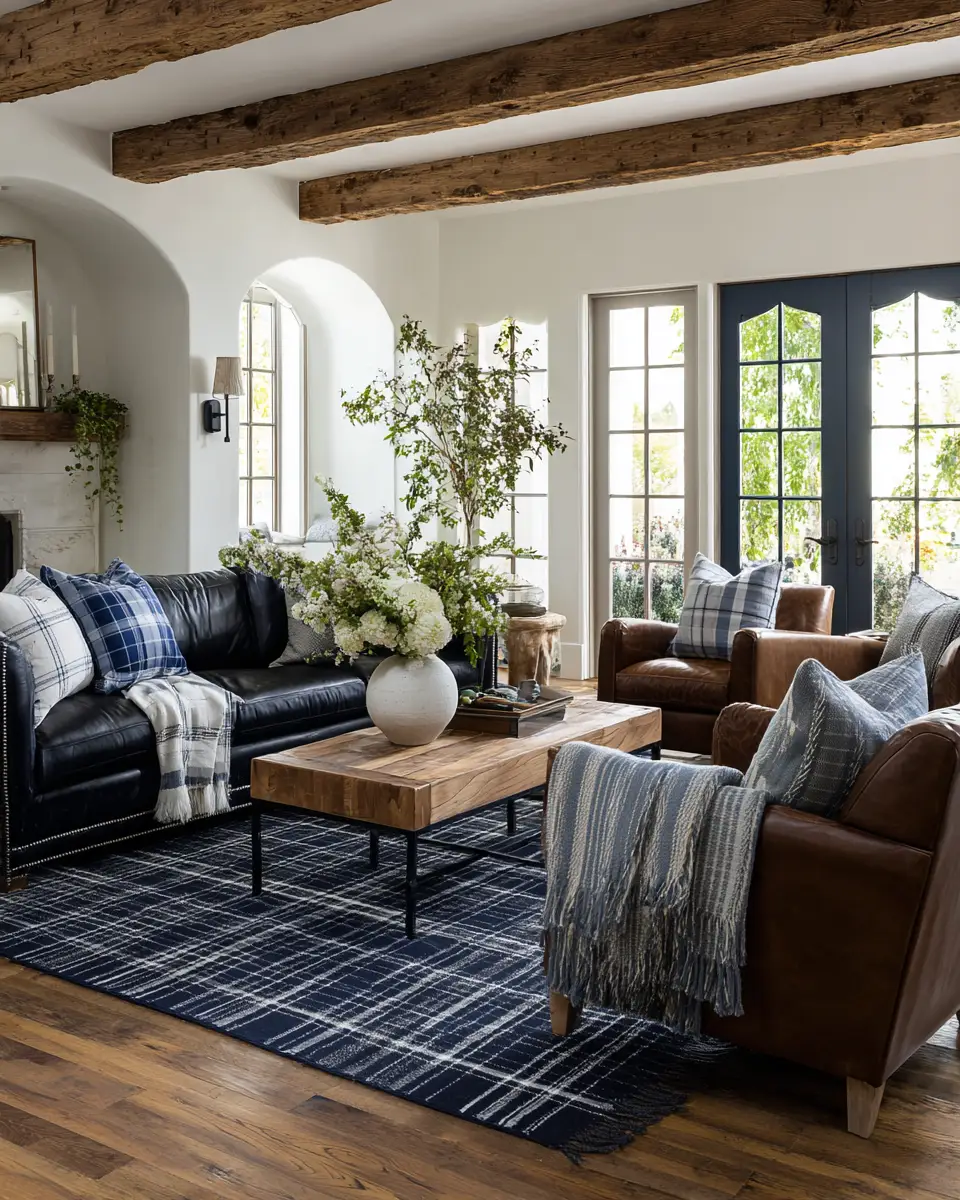 Navy Farmhouse Living Room Decor Ideas