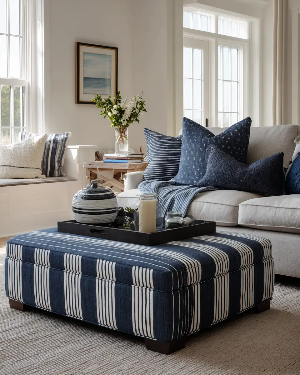 Navy Farmhouse Living Room Decor Ideas