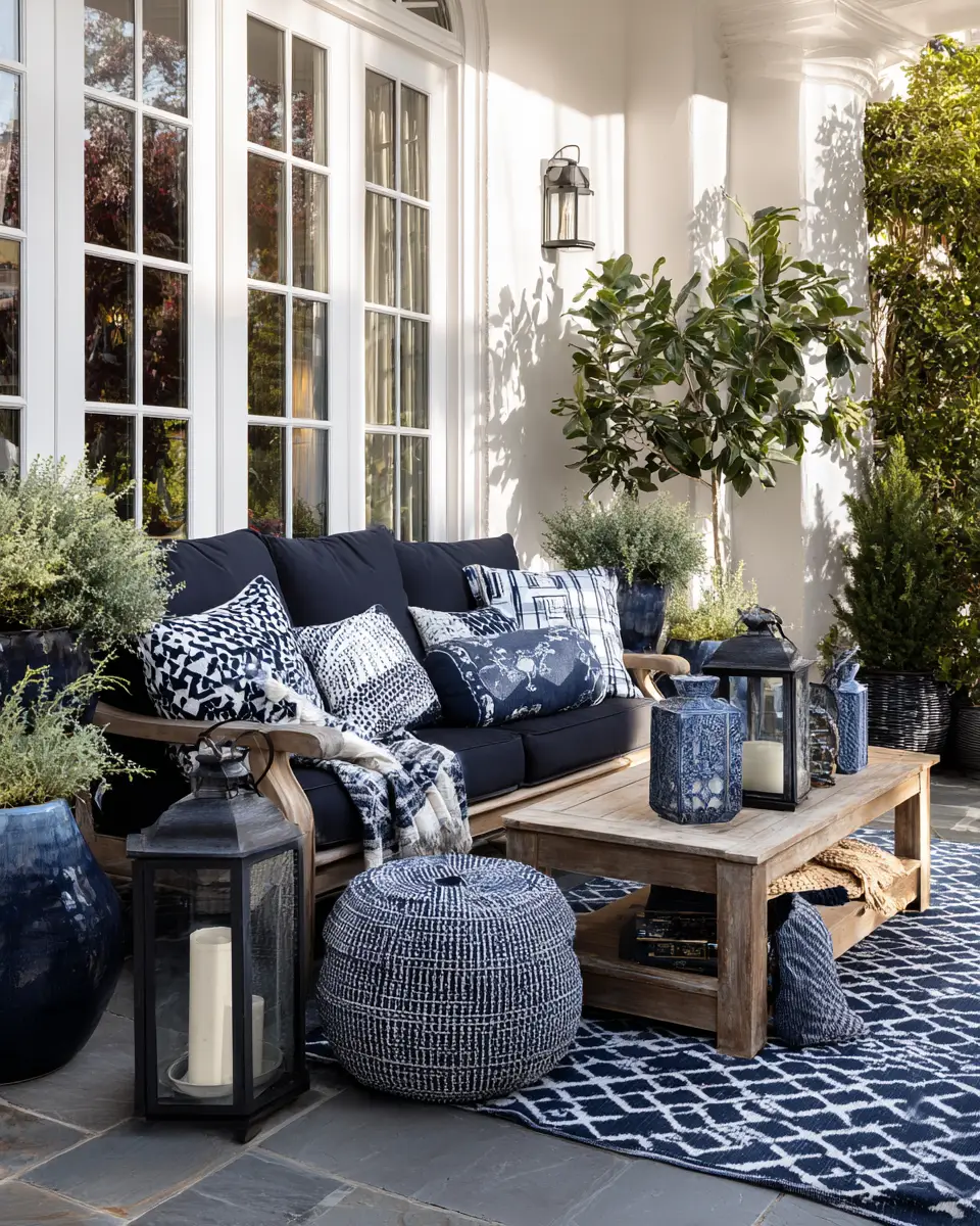 Navy Farmhouse Patio Decor Ideas