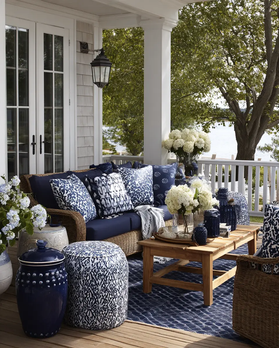 Navy Farmhouse Patio Decor Ideas