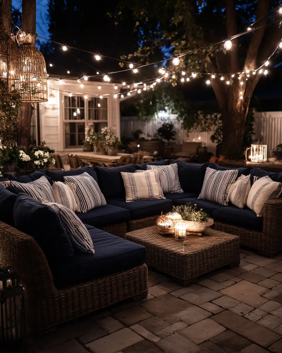 Navy Farmhouse Patio Decor Ideas
