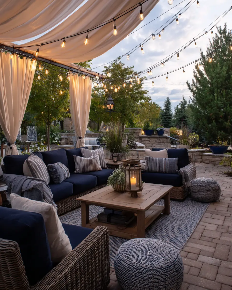 Navy Farmhouse Patio Decor Ideas