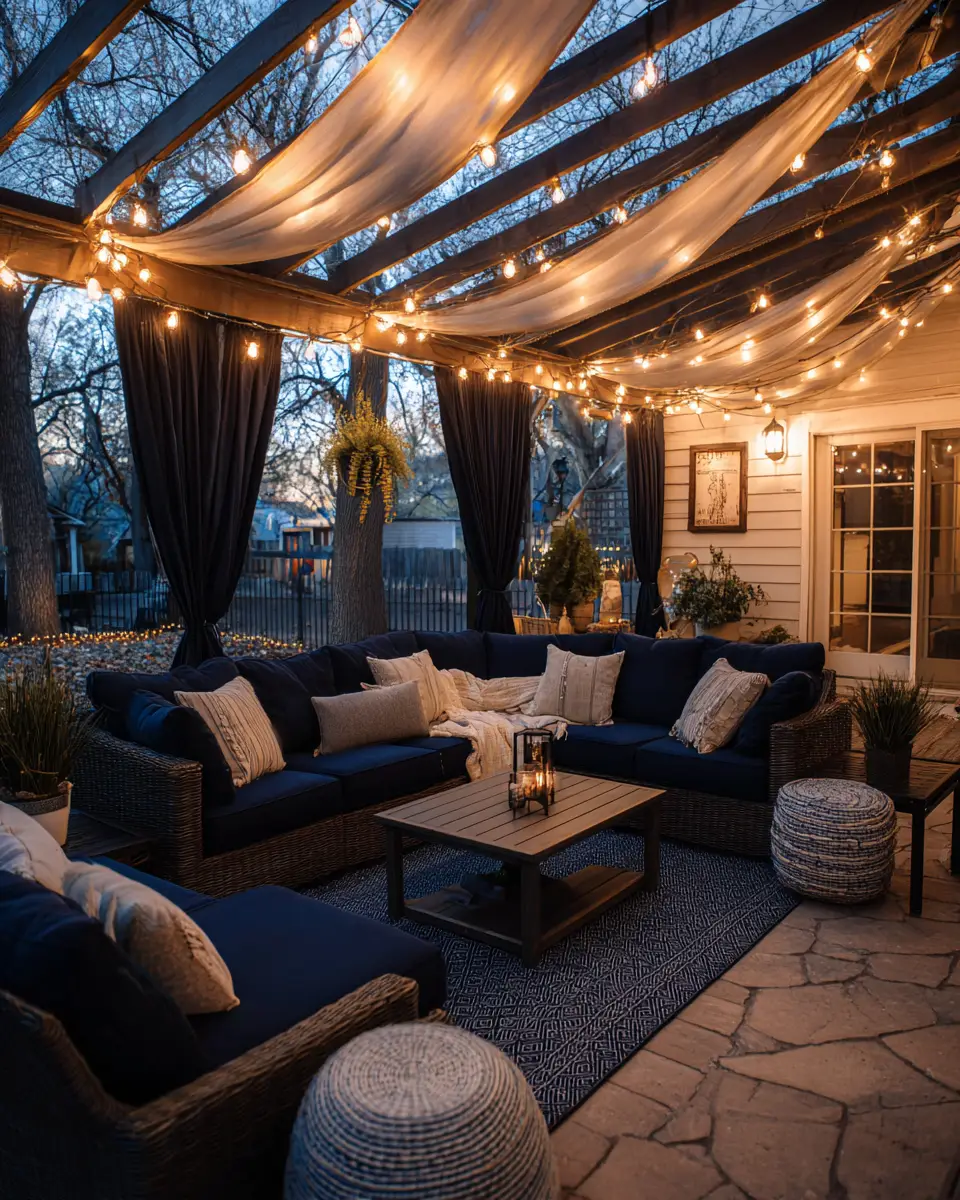 Navy Farmhouse Patio Decor Ideas