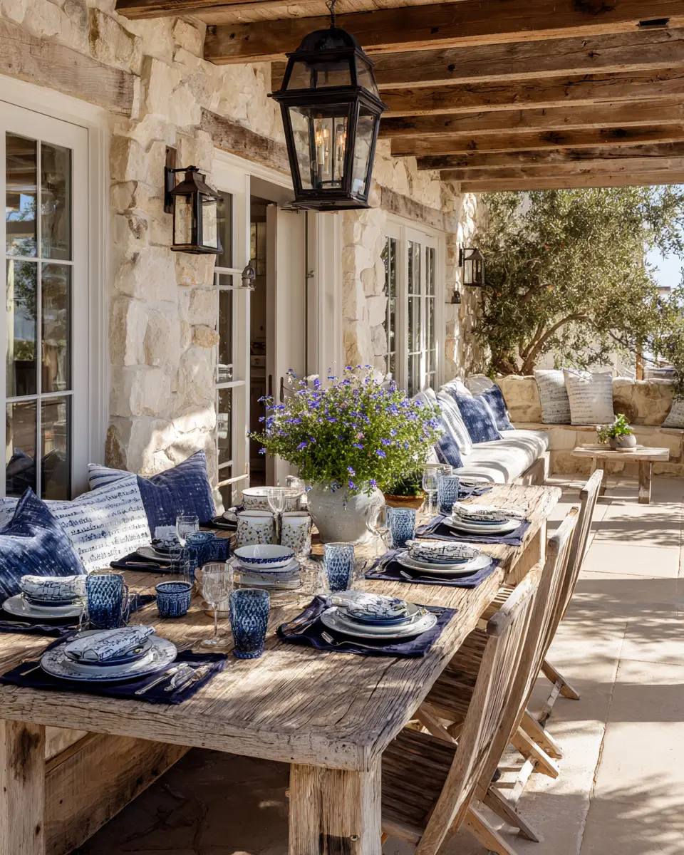 Navy Farmhouse Patio Decor Ideas