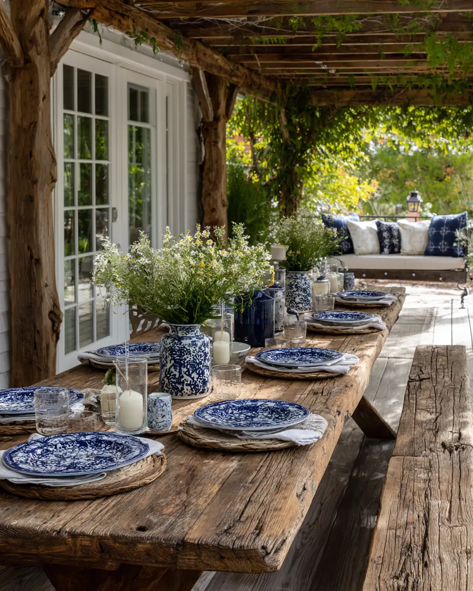 Navy Farmhouse Patio Decor Ideas
