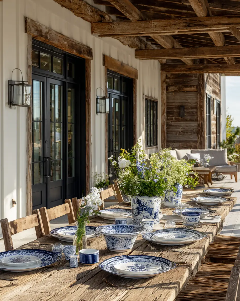 Navy Farmhouse Patio Decor Ideas