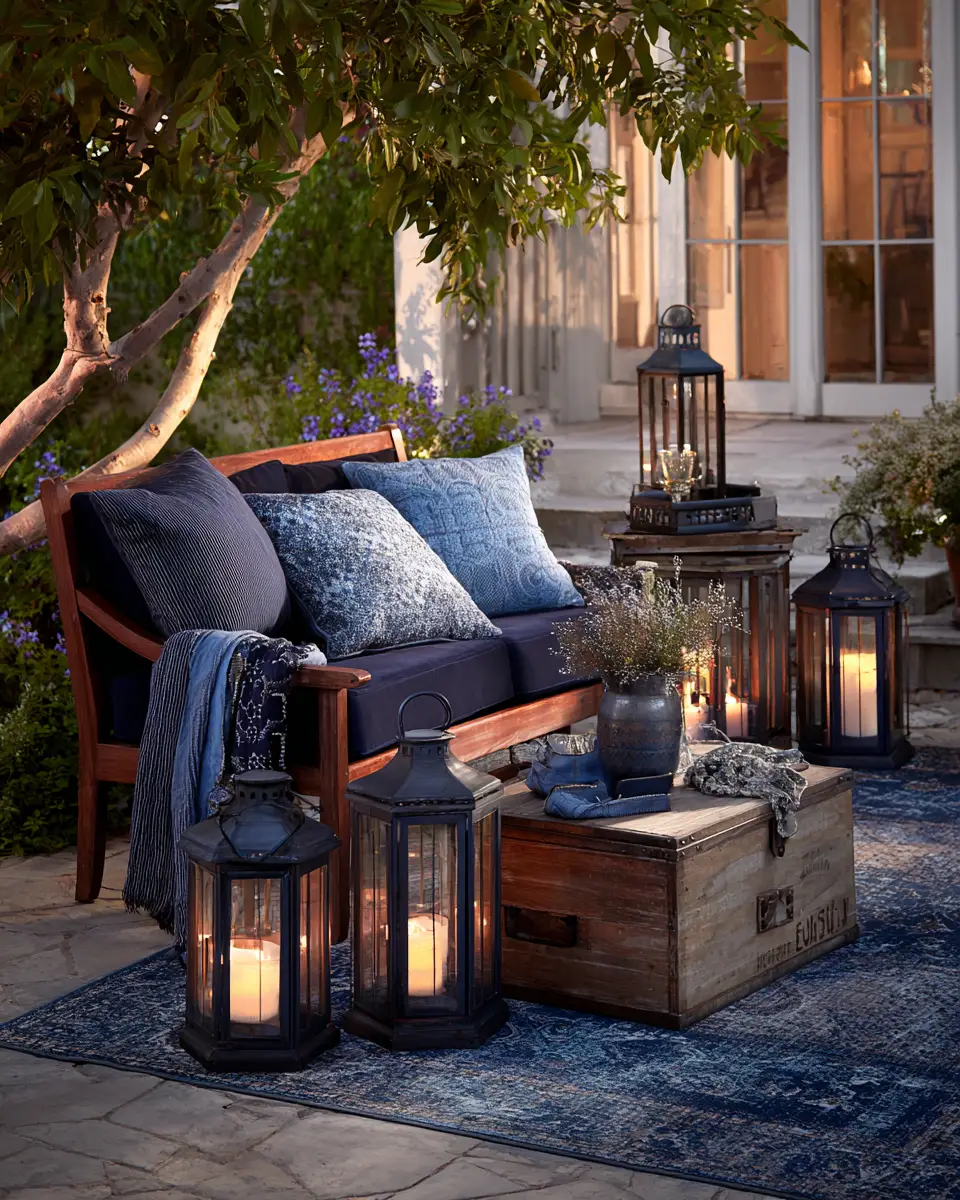 Navy Farmhouse Patio Decor Ideas