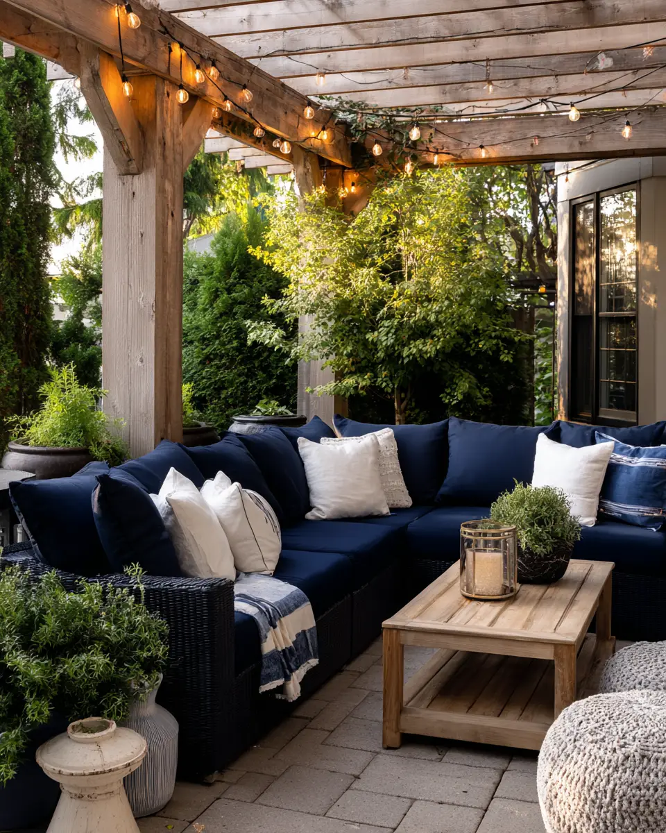 Navy Farmhouse Patio Decor Ideas