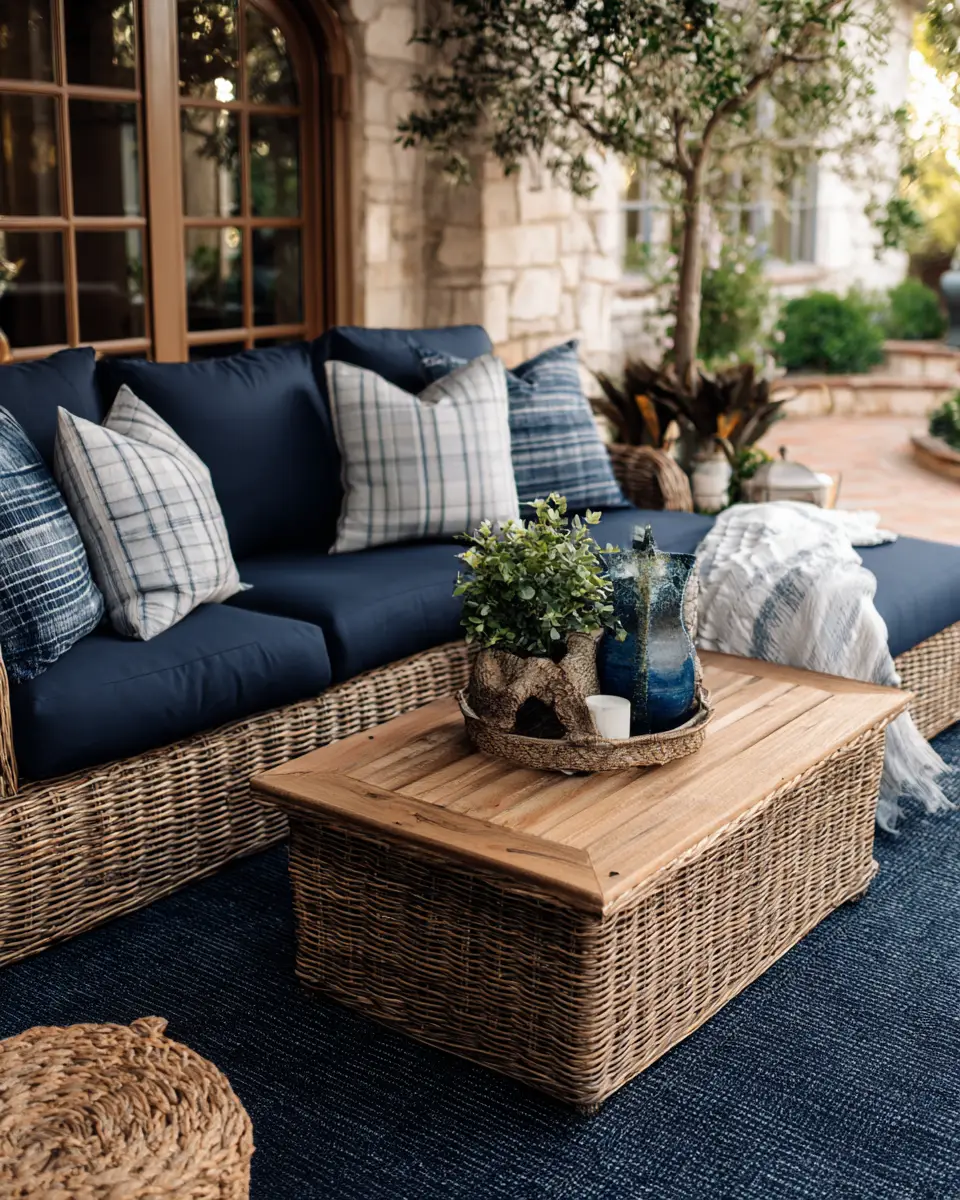 Navy Farmhouse Patio Decor Ideas