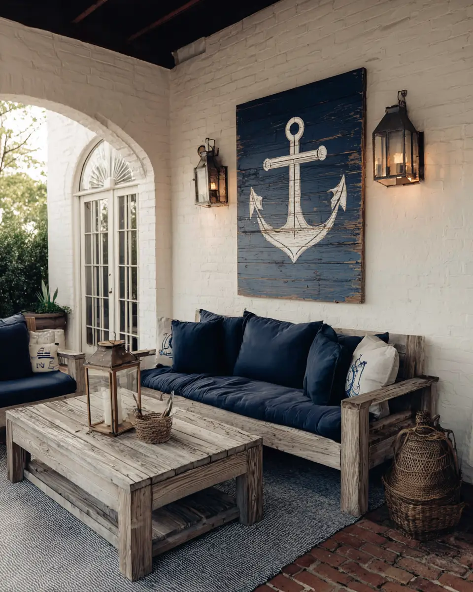 Navy Farmhouse Patio Decor Ideas