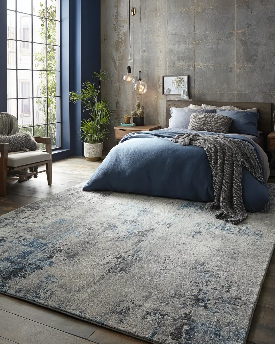 Navy Industrial Bedroom Decor Ideas