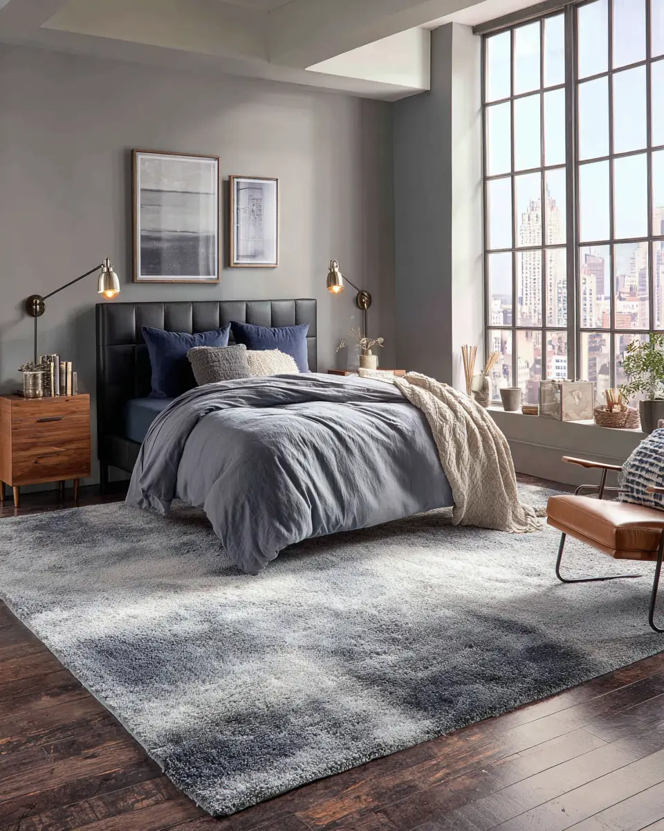Navy Industrial Bedroom Decor Ideas