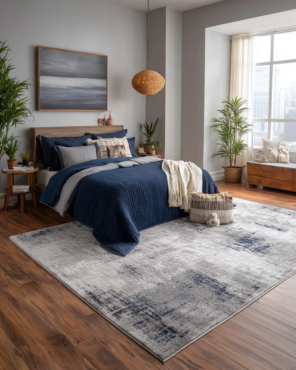 Navy Industrial Bedroom Decor Ideas