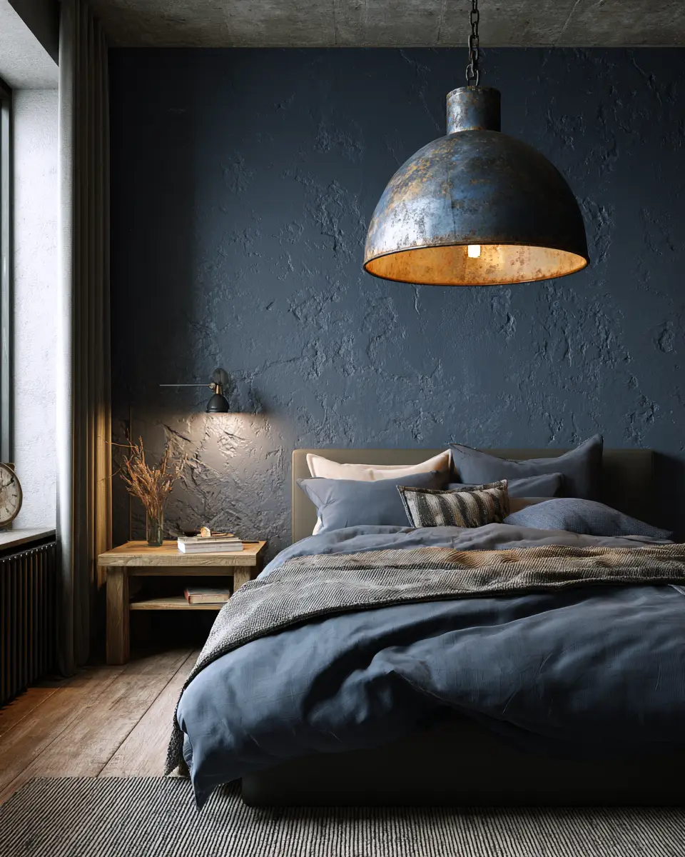 Navy Industrial Bedroom Decor Ideas