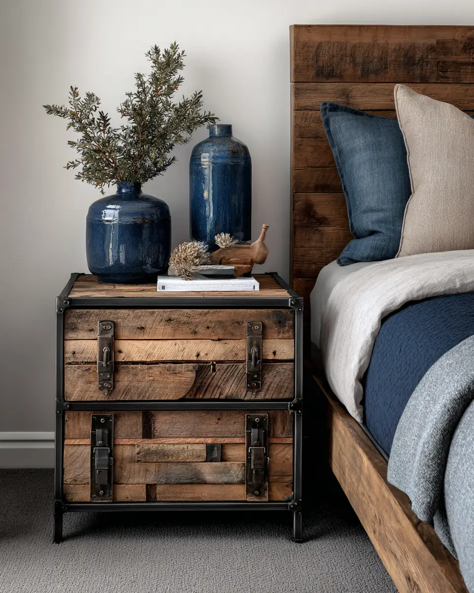 Navy Industrial Bedroom Decor Ideas