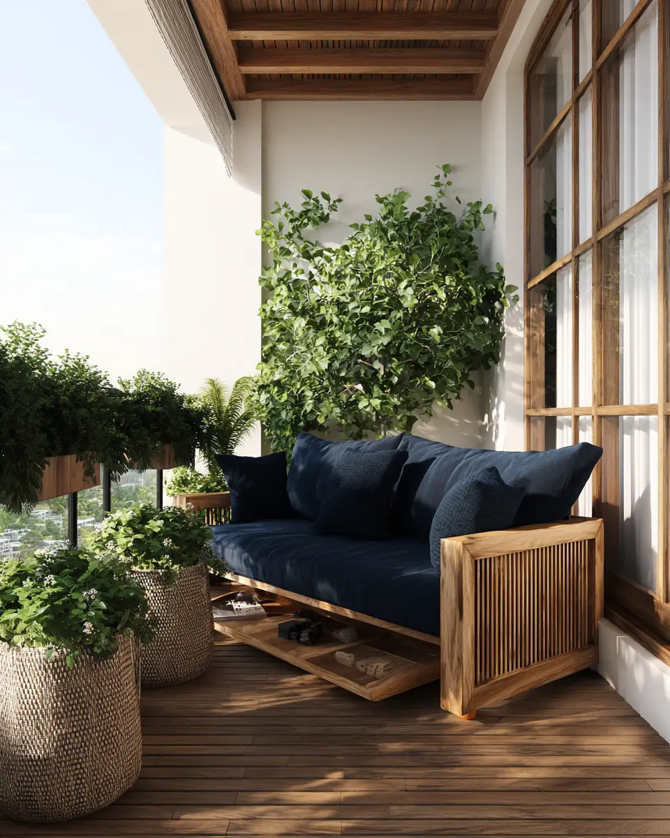 Navy Japandi Balcony Decor Ideas