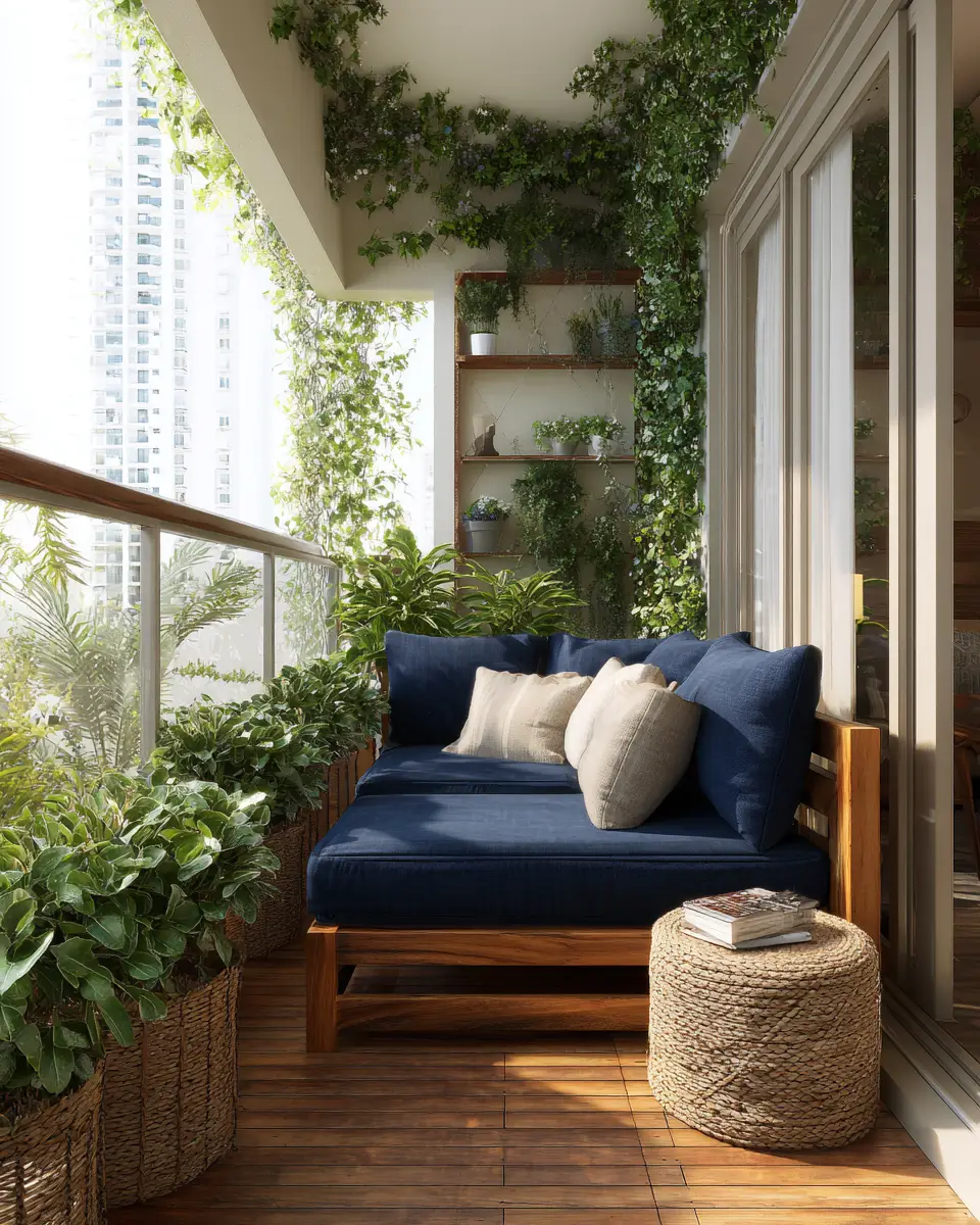 Navy Japandi Balcony Decor Ideas