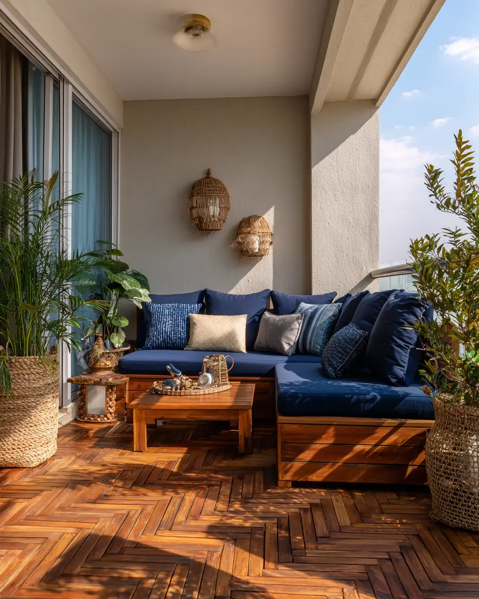 Navy Japandi Balcony Decor Ideas