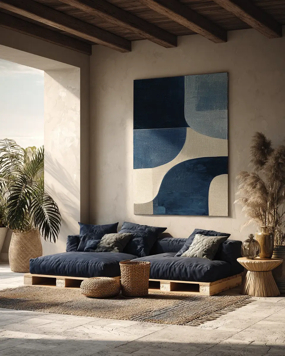 Navy Japandi Balcony Decor Ideas