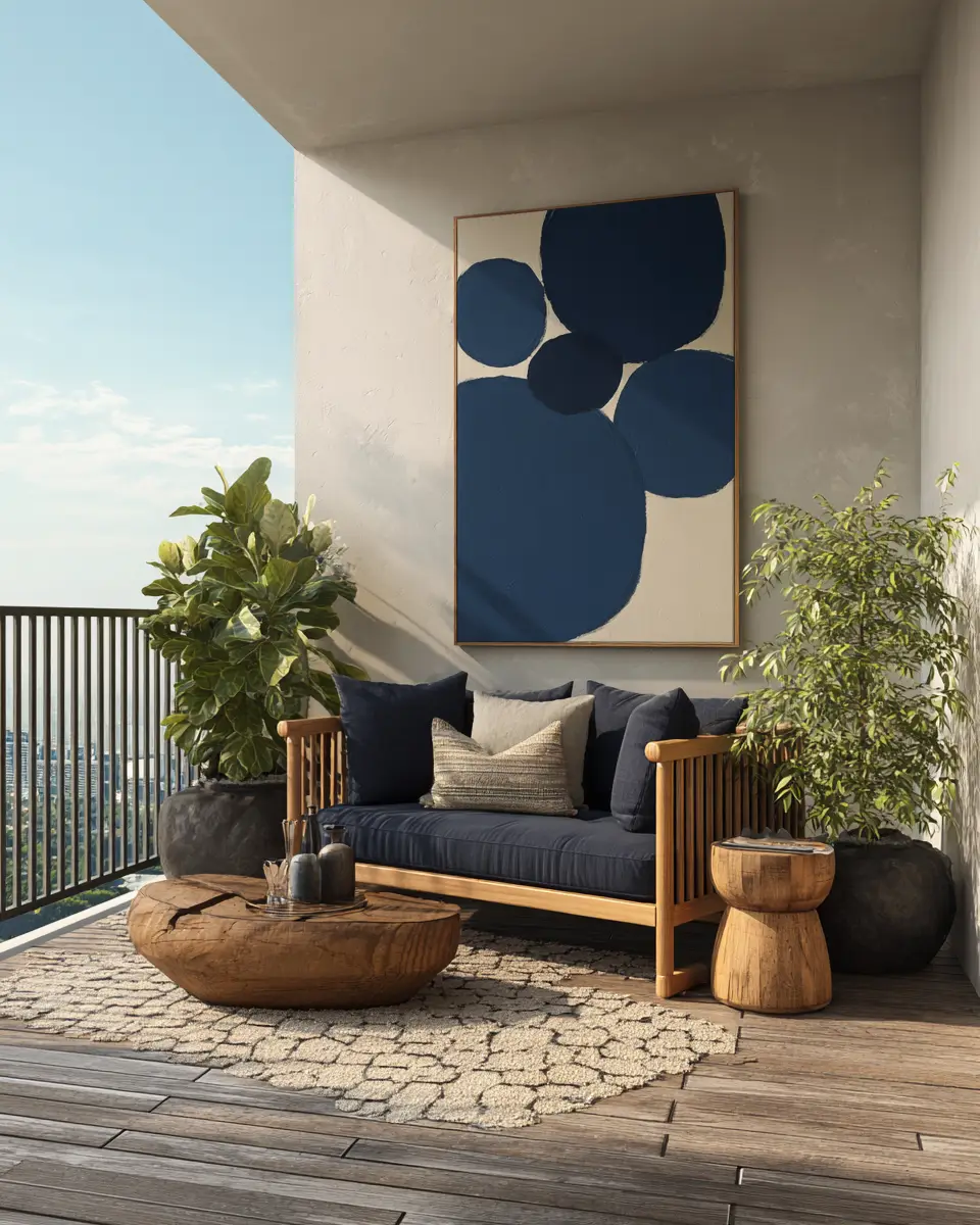 Navy Japandi Balcony Decor Ideas