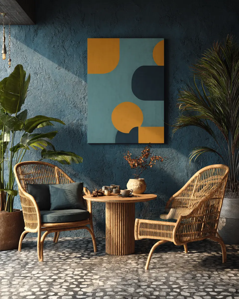 Navy Japandi Balcony Decor Ideas