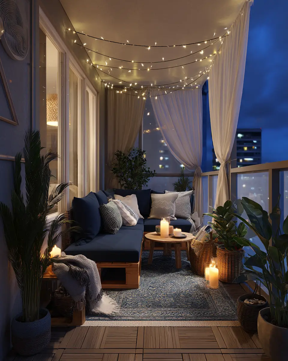Navy Japandi Balcony Decor Ideas