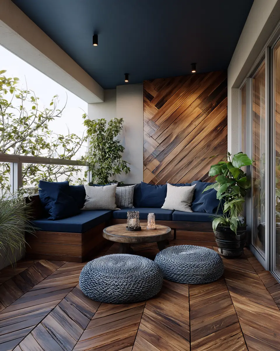 Navy Japandi Balcony Decor Ideas