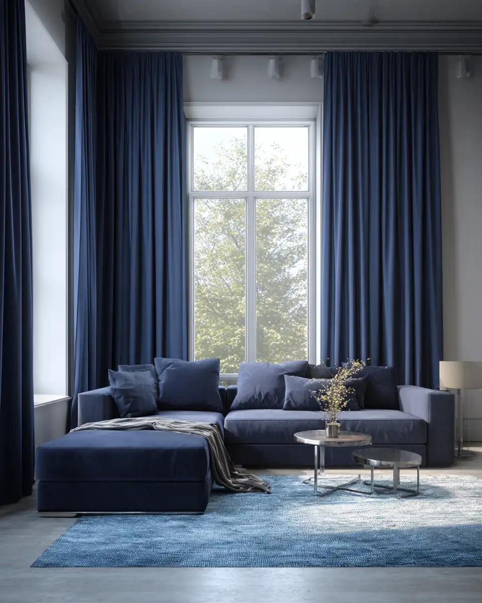 Navy Minimalist Living Room Decor Ideas