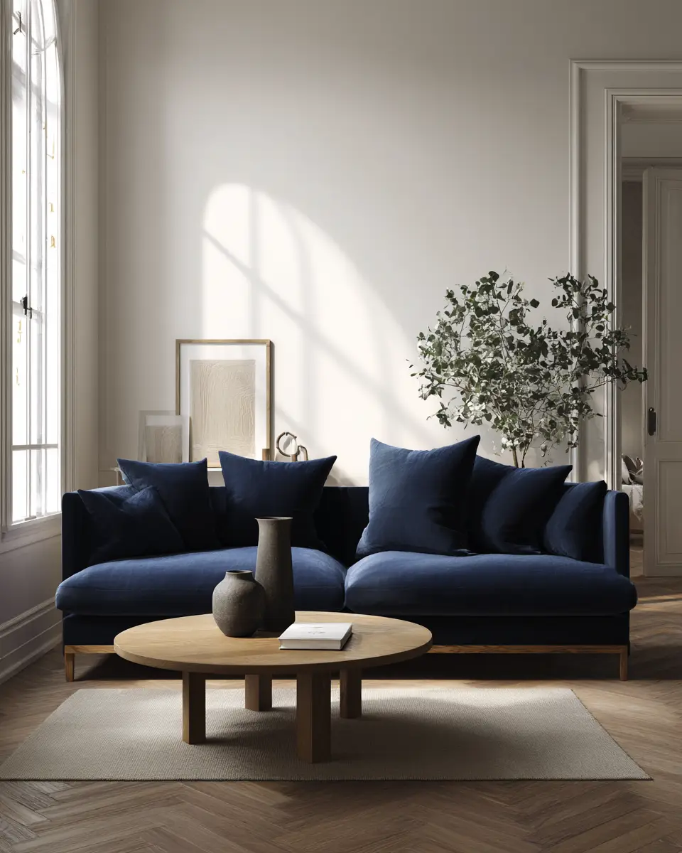 Navy Minimalist Living Room Decor Ideas