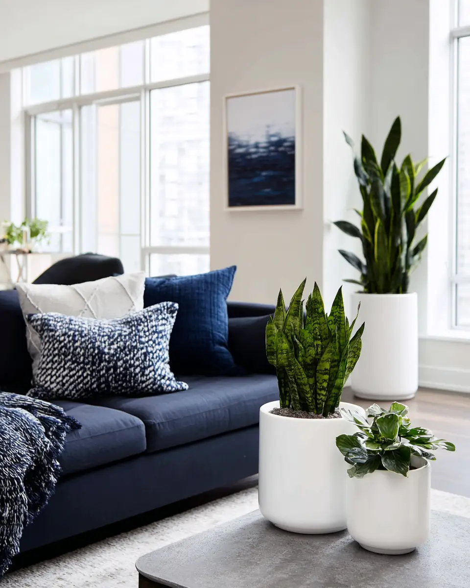 Navy Minimalist Living Room Decor Ideas