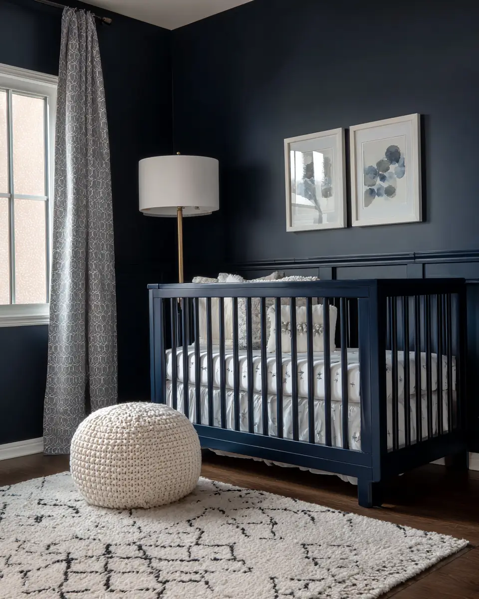 Navy Modern Nursery Decor Ideas - Featured