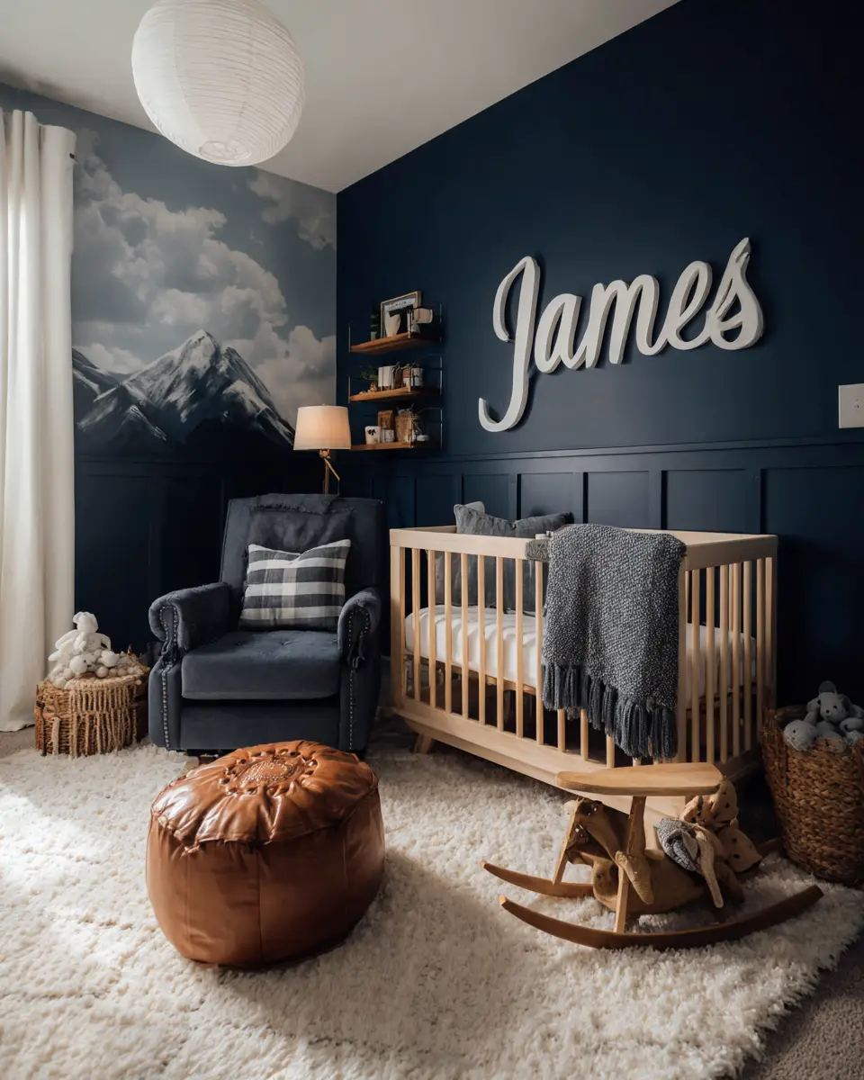Navy Modern Nursery Decor Ideas