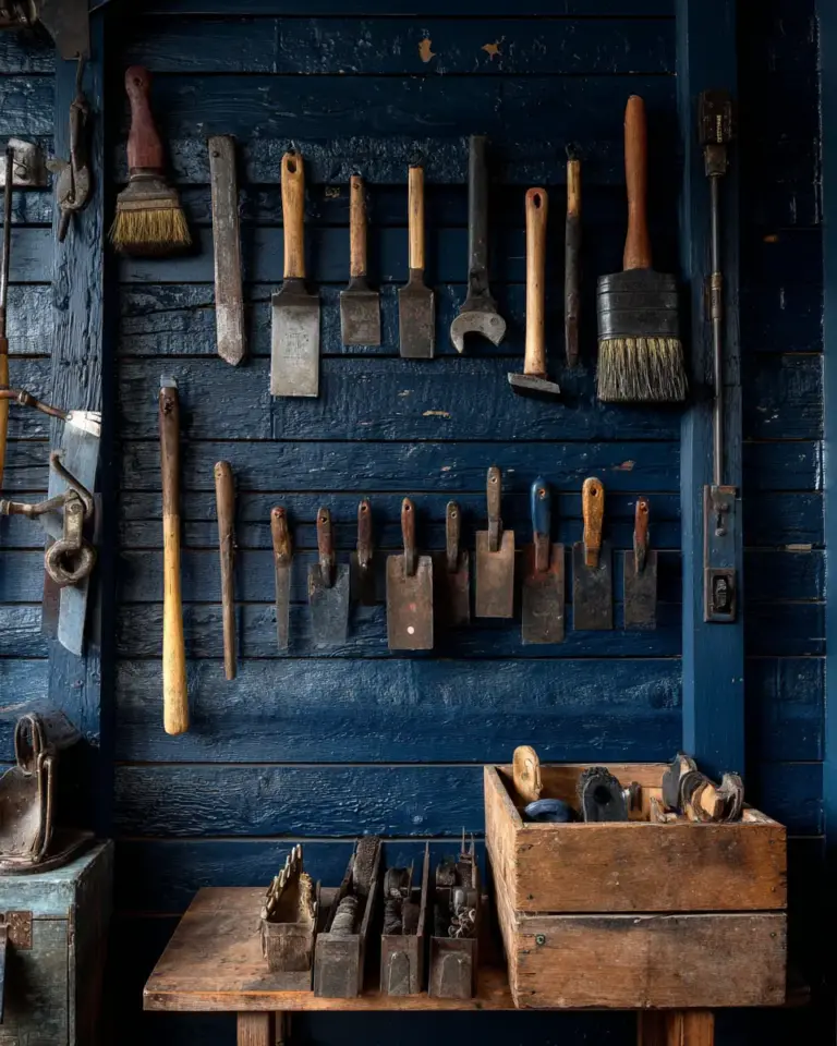 Navy Rustic Garage Decor Ideas - Featured