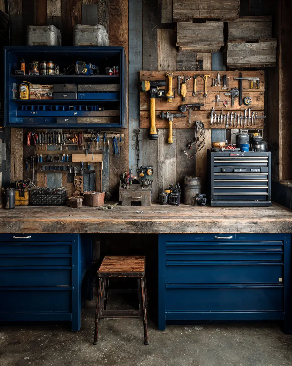Navy Rustic Garage Decor Ideas