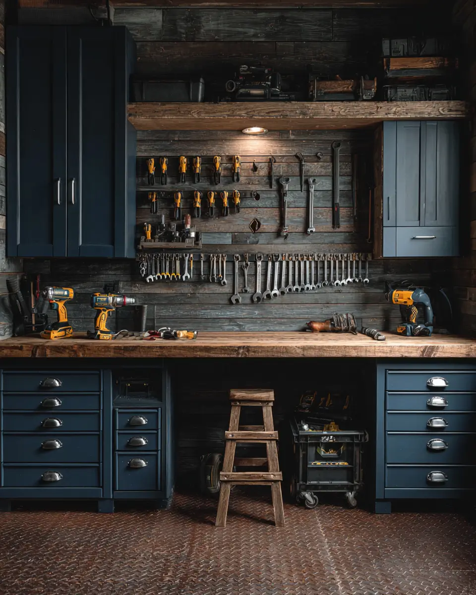 Navy Rustic Garage Decor Ideas