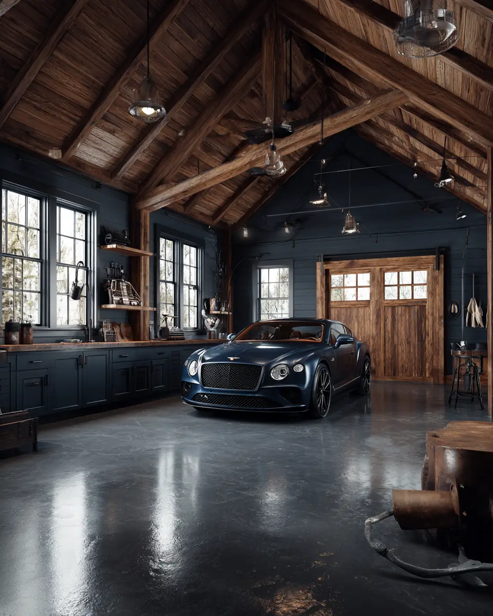 Navy Rustic Garage Decor Ideas