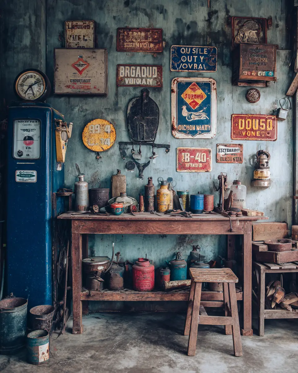 Navy Rustic Garage Decor Ideas
