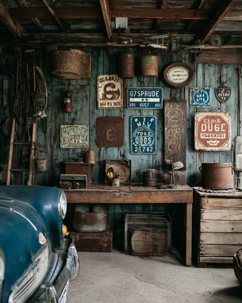 Navy Rustic Garage Decor Ideas