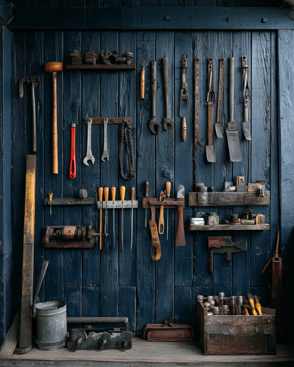 Navy Rustic Garage Decor Ideas