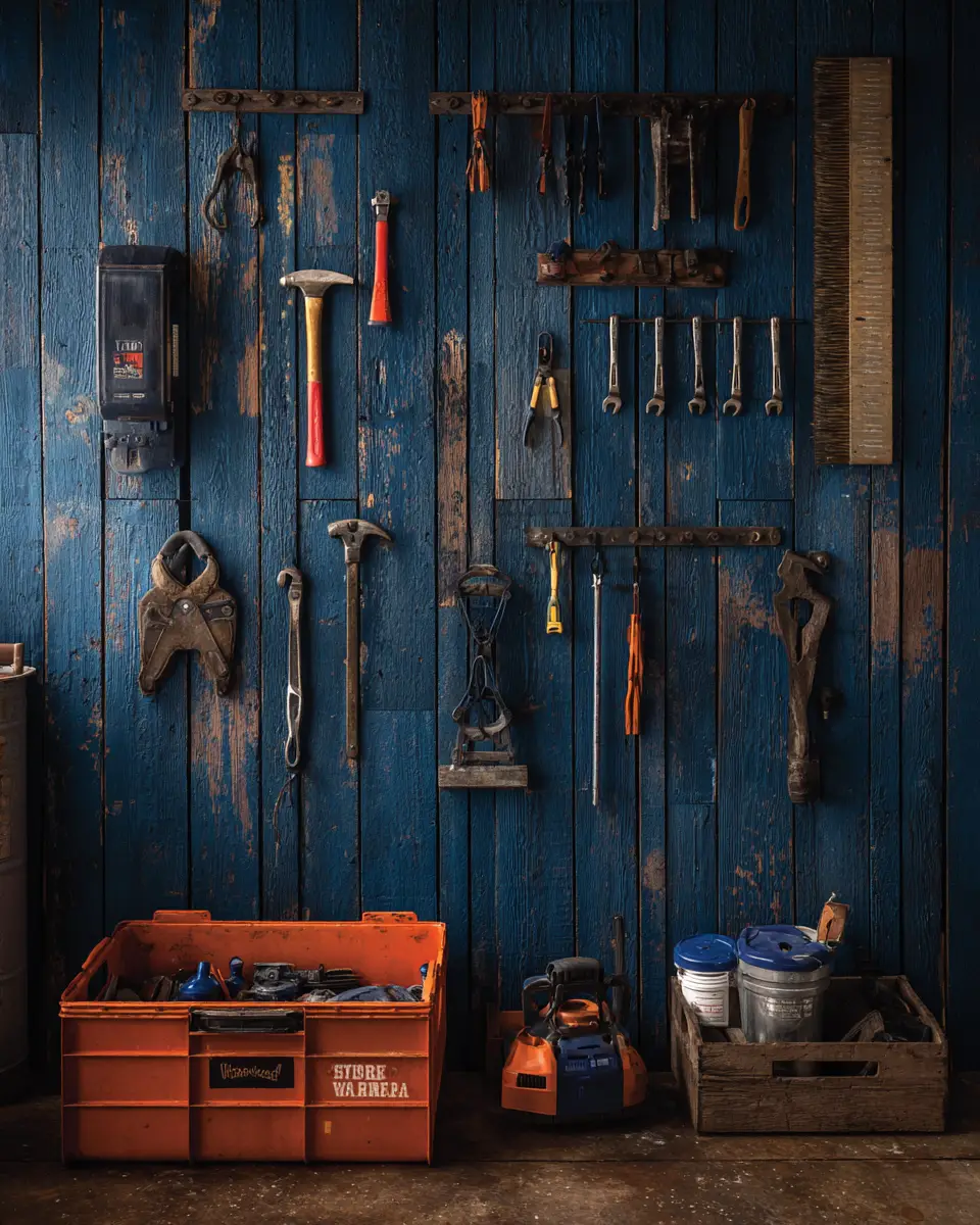 Navy Rustic Garage Decor Ideas