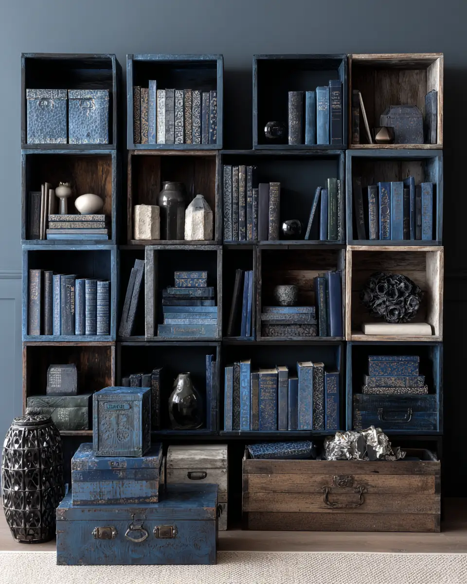 Navy Rustic Home Office Decor Ideas