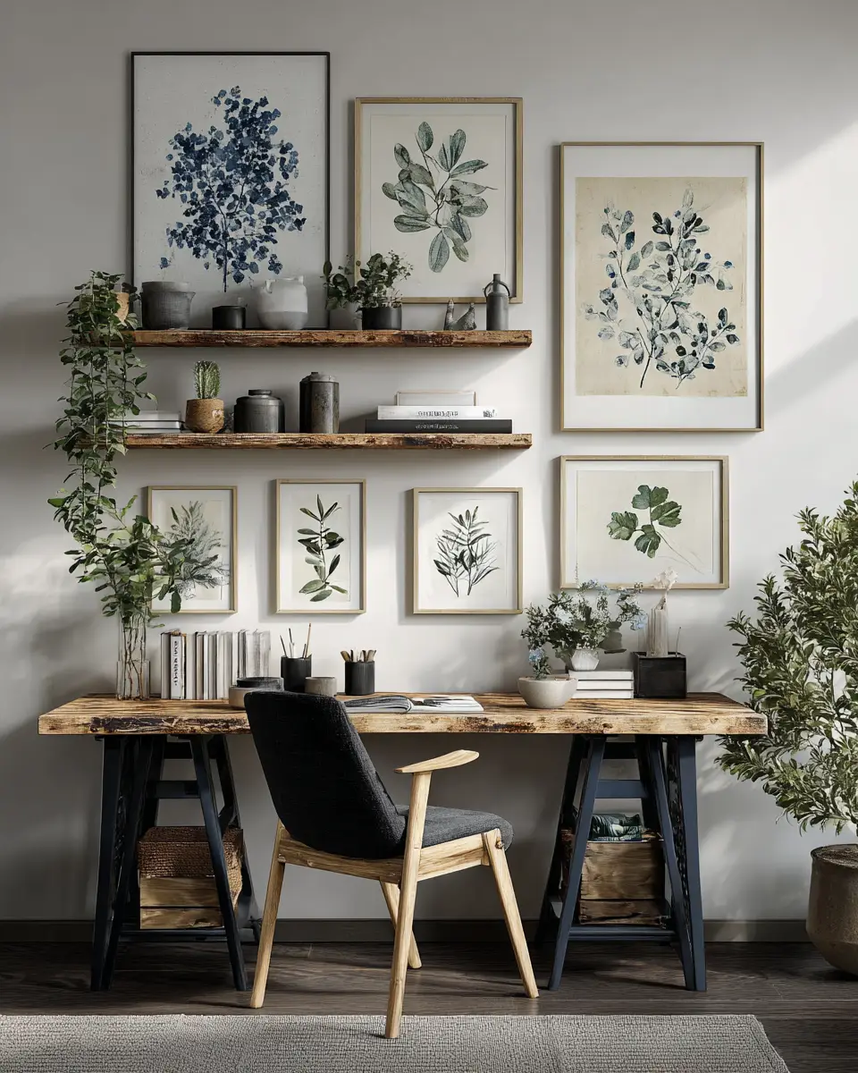 Navy Rustic Home Office Decor Ideas