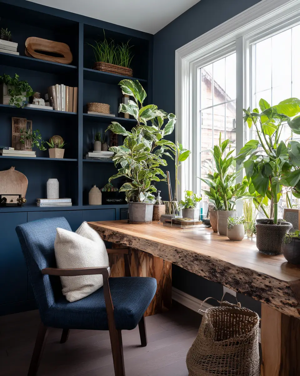 Navy Rustic Home Office Decor Ideas