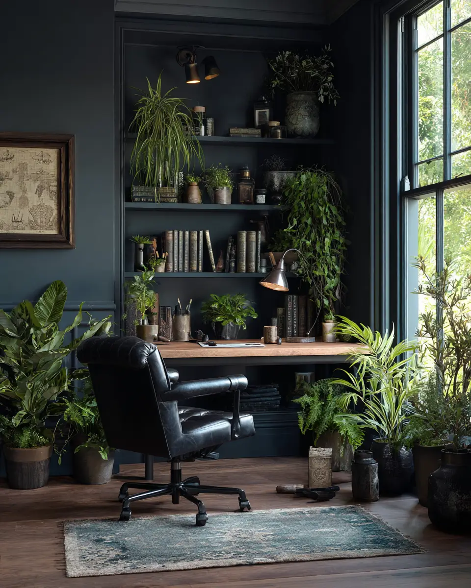 Navy Rustic Home Office Decor Ideas