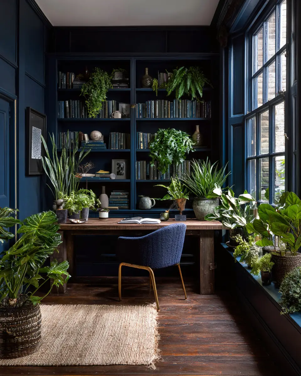 Navy Rustic Home Office Decor Ideas