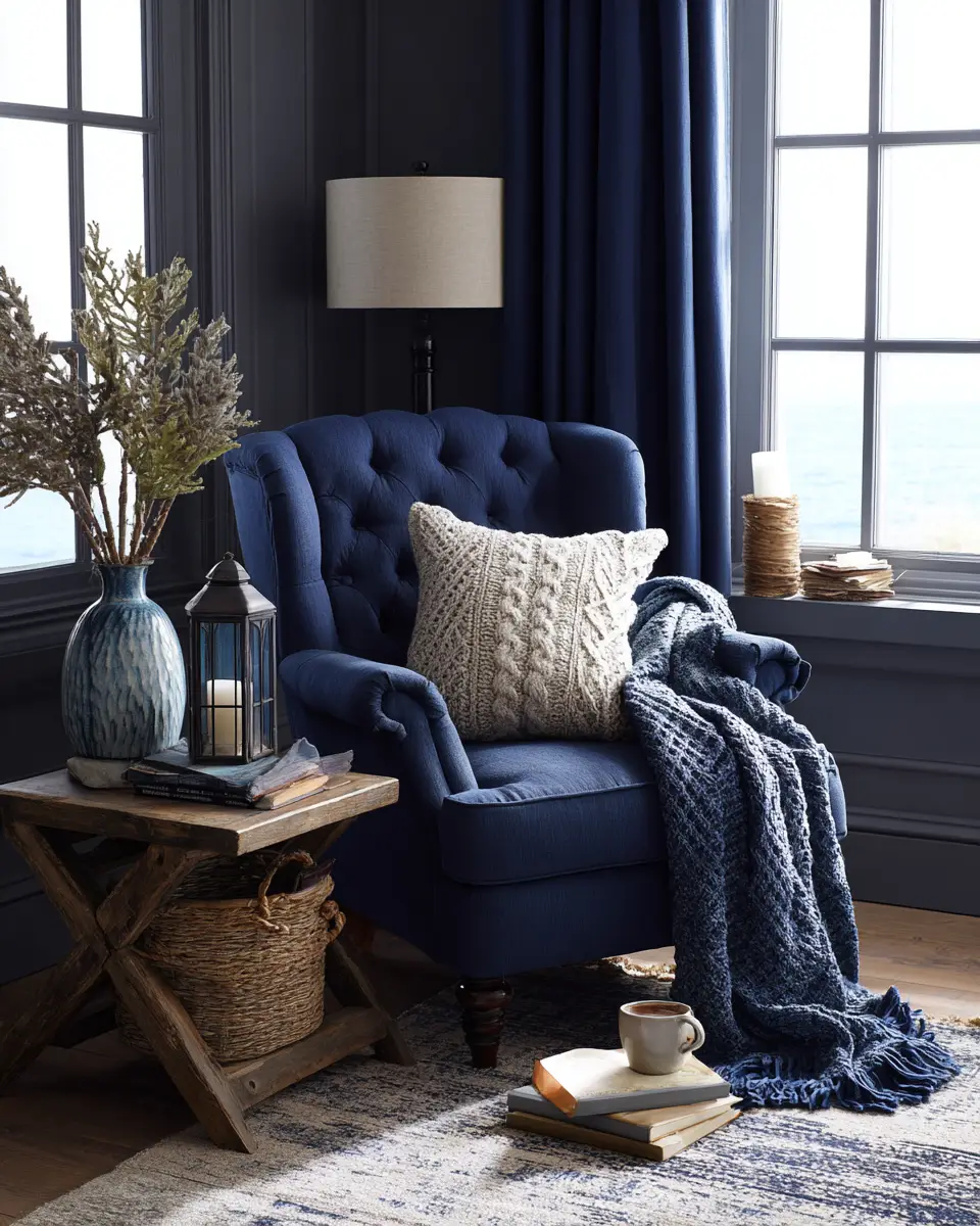 Navy Rustic Home Office Decor Ideas