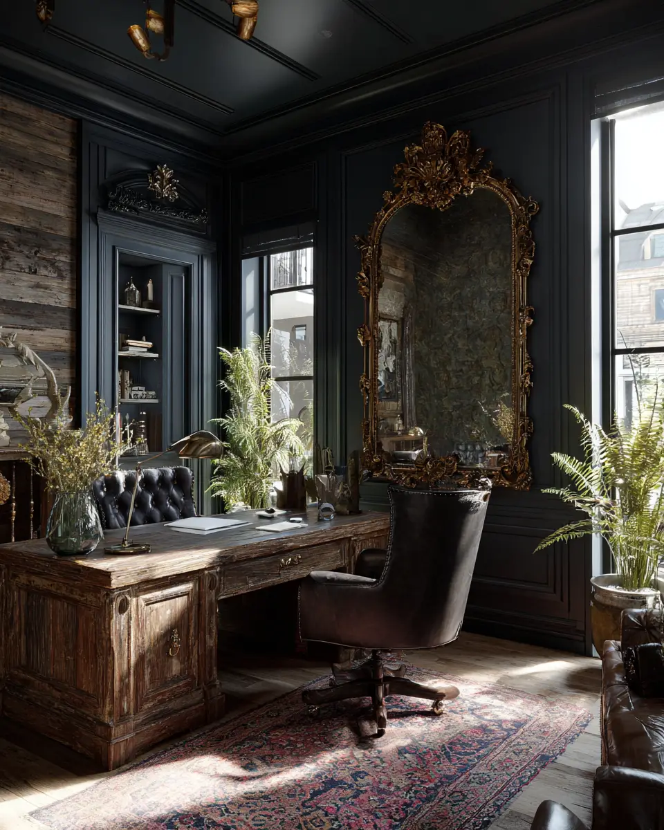 Navy Rustic Home Office Decor Ideas